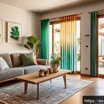Home 22 환경 친화적인 생활 습관 만들기 - A cozy modern living room in a Spanish home illuminated by warm LED lighting fixtures, showing energ...