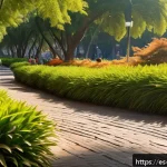 Home 23 생태 지혜와 동물 복지 연계하기 - A vibrant urban green corridor in a Latin American city, featuring lush native plants and trees conn...